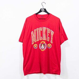 Disney Mickey Mouse Crest T-Shirt XL VTG Y2K Cartoon Movie